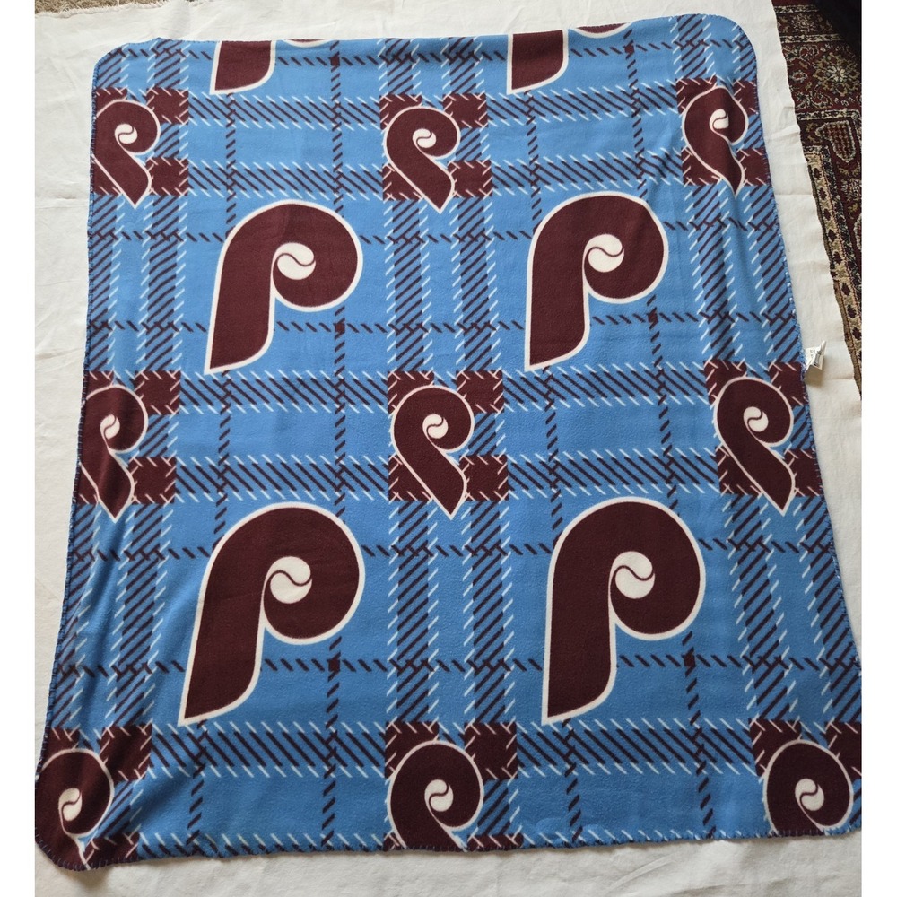 Philadelphia Phillies Northwest Fleece Throw Blanket 50x60 Retro Plaid MLB